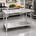 Thumbnail image #2 for Turbo Air 48-Inch x 24-Inch Stainless Steel Flat Top Work Table with Undershelf
