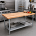 Thumbnail image #2 for John Boos HNS19 Wood Top Work Table with Adjustable Undershelf, 84 x 36 Inches