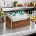 Thumbnail image #2 for Mid-Century Rectangular Ice Housing with Clear Polycarbonate Pan, Wood and Brass Frame, 11-1/4