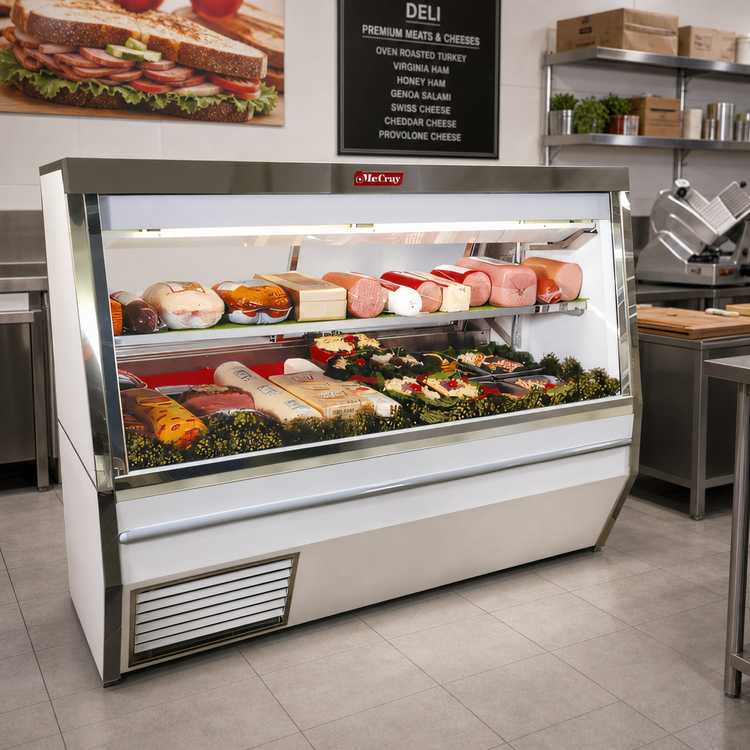 Product image #2 for Howard-McCray 34N Series Double Duty Remote Deli Meat & Cheese Service Case, 48 Inch, Stainless Steel, LED Lighting