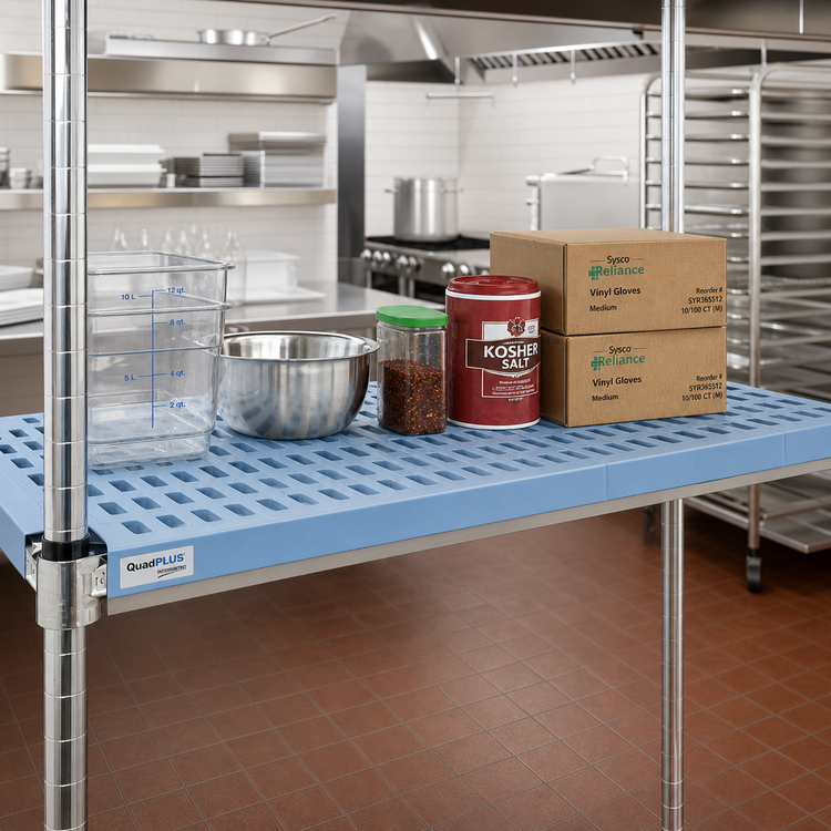 Product image #2 for QuadPLUS Solid Polymer Shelf Mat, 60 x 24 Inches, Blue