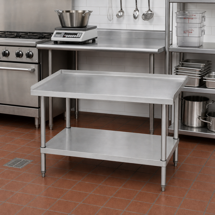 Product image #2 for 36-Inch Wide x 30-Inch Deep Stainless Steel Equipment Stand with Adjustable Undershelf