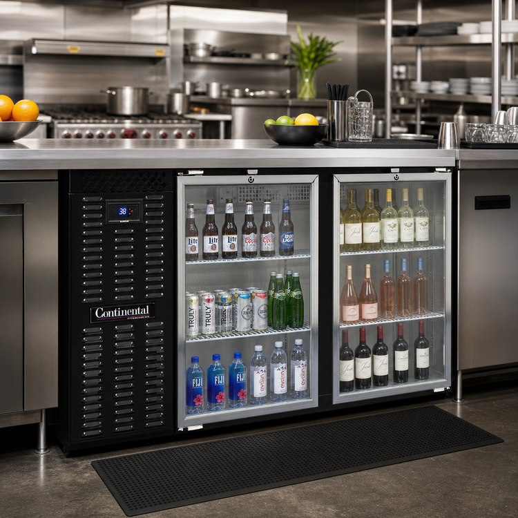Product image #2 for Continental Refrigerator BB59SNGD 59-Inch Shallow Depth Back Bar Cooler with Glass Doors