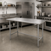 Thumbnail image #2 for Advance Tabco Special Value Series 84 Inch x 30 Inch Flat Top Stainless Steel Work Table with Open Base