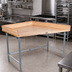 Thumbnail image #2 for John Boos 108 Inch x 24 Inch Bakers' Table with 1-3/4 Inch Maple Top, 4-Inch Coved Riser, and Galvanized Base