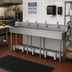 Thumbnail image #2 for Advance Tabco FS-FM-100FV 5-Station Freestanding Multiwash Hand Sink, 14-Gauge 304 Stainless Steel, Toe-Push Operated
