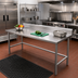 Thumbnail image #2 for Advance Tabco 120-Inch x 36-Inch 14-Gauge 304 Stainless Steel Work Table with 5-Inch Backsplash and Open Base