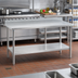 Thumbnail image #2 for Deluxe Series 60 x 30 Inch Stainless Steel Work Table with 4-1/2 Inch Backsplash and Adjustable Undershelf