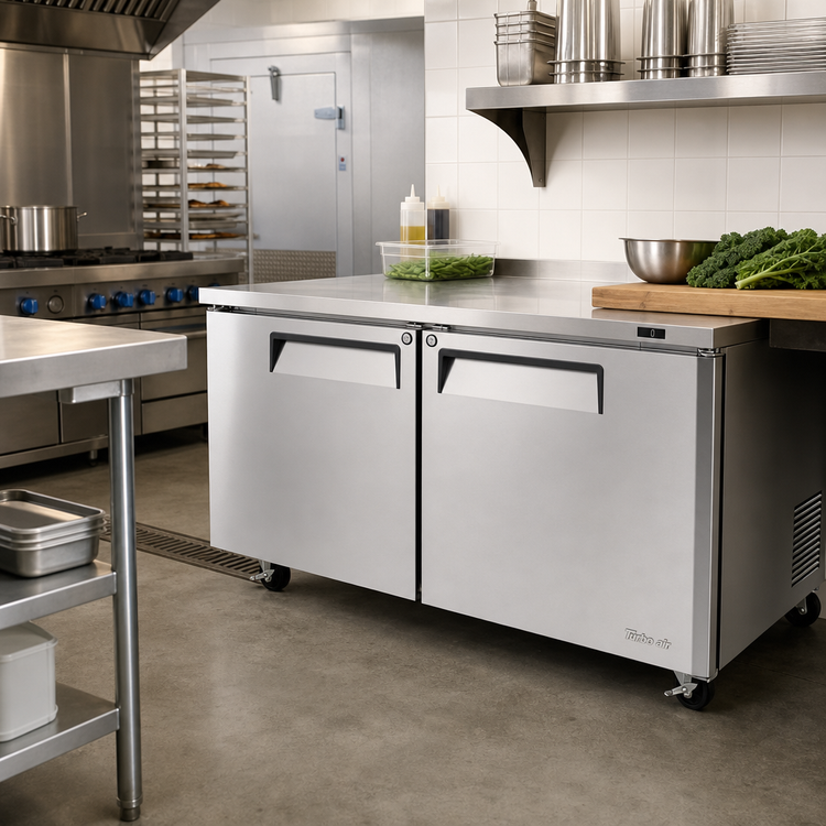 Product image #2 for Turbo Air M3 Series Two-Section Undercounter Freezer, 17.0 Cu. Ft., Self-Contained Rear-Mount