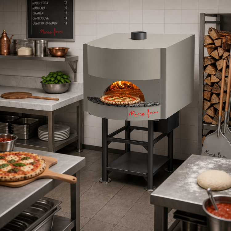 Product image #2 for Marra Forni Square Wood-Fired Pizza Oven with 34" x 31" Brick Deck and Steel Stand