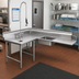 Thumbnail image #2 for Eagle Spec-Master 84-Inch Corner Soiled Dishtable with 20 x 20 x 5 Pre-Rinse Sink, Left-to-Right Operation