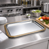 Thumbnail image #2 for Vollrath Odyssey™ Chrome-Plated Rectangular Serving Tray with Decorative Gold-Tone Rim, 19-1/2 x 14 Inch