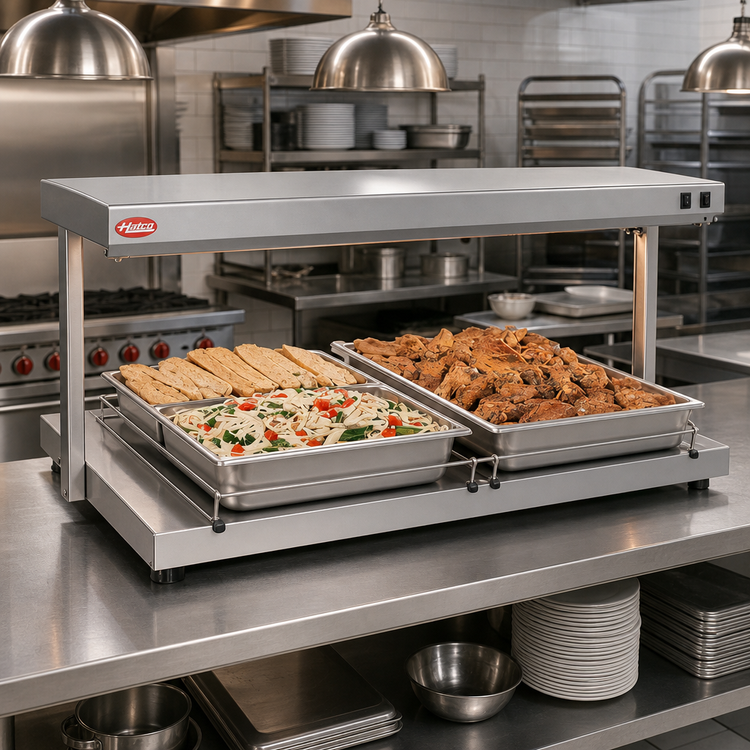 Product image #2 for Hatco Glo-Ray Free-Standing Heated Shelf, 72 Inch W x 21-1/2 Inch D, Stainless Steel Top
