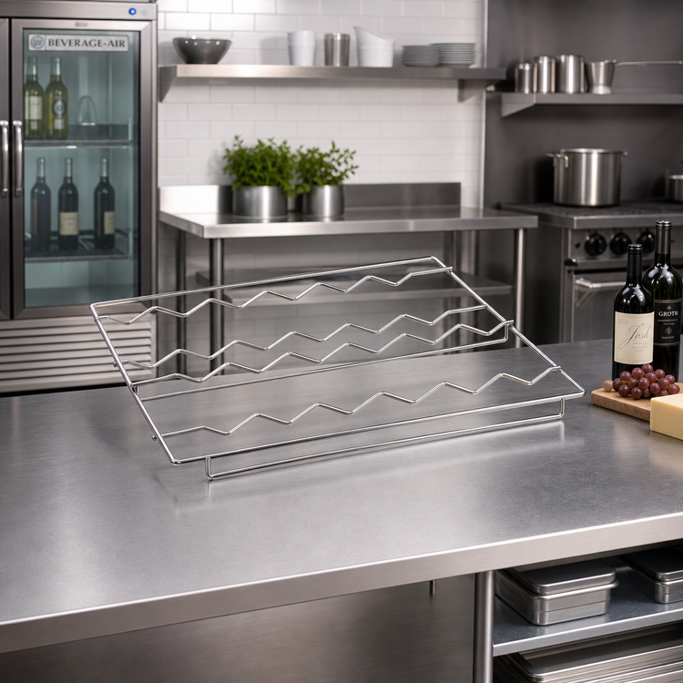 Product image #2 for Beverage-Air Curved Chrome Wine Rack for MMR49, 12-Bottle Capacity
