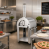 Thumbnail image #2 for Omcan Stainless Steel Wood-Burning Pizza Oven with 25.19 x 29.5-Inch Brick Cooking Area