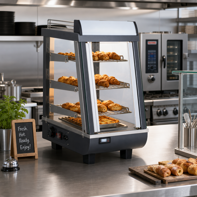Product image #2 for BakeMax Titan Series 14-Inch Countertop Heated Food Display Case, Full/Self-Service