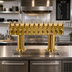 Thumbnail image #2 for Micro Matic Double Pedestal Countertop Air-Cooled Draft Beer Tower, 12 Faucets, PVD Brass Finish