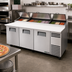 Thumbnail image #2 for True 93.5-Inch 3-Section Pizza Prep Table with 12-Pan Top and Side-Mounted Self-Contained Refrigeration