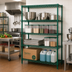 Thumbnail image #2 for Quantum 36 Inch x 30 Inch x 54 Inch Wire Shelving Starter Kit with 5 Shelves, Green Epoxy Antimicrobial Finish