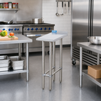 Thumbnail image #2 for Sapphire Manufacturing SMEFT-3612 Equipment Filler Table, 12"W x 36"D, 18-Gauge 400 Series Stainless Steel Top, 1-1/2" Rear Up-Turn
