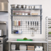 Thumbnail image #2 for Quantum Store Grid Medium-Duty Wall-Mounted Starter Shelving Kit, Gray Epoxy Antimicrobial Finish