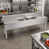 Thumbnail image #3 for Top Shelf TSF84M3-DB Three-Compartment Underbar Sink Unit with Dual Drainboards and Backsplash, 84 Inch x 24 Inch