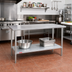 Thumbnail image #2 for Duke Manufacturing Stainless Steel Work Table with Galvanized Undershelf, 48 x 24 x 36 Inches