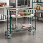 Thumbnail image #2 for Metro PrepMate® MS1830-FSNK Mobile Prep Cart with Adjustable Height, Stainless Steel Top, Wire Lower Shelf, and Locking Casters