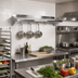 Thumbnail image #2 for John Boos Stallion 48-Inch Wall-Mount Stainless Steel Pot Rack Shelf with 4 Hooks