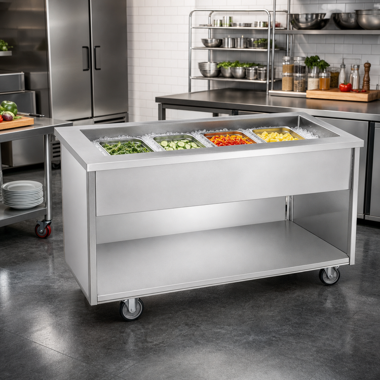 Product image #2 for Randell IC-4S Mobile 4-Pan Iced Cold Food Table