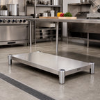 Thumbnail image #2 for John Boos SSK4-2484 84 x 24-Inch Stainless Steel Work Table Undershelf, 14-Gauge 300 Series, #4 Satin Finish