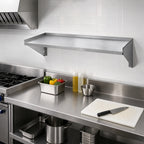 Thumbnail image #2 for Klinger's Trading WS1436 36 x 14 in 18-Gauge 400 Series Stainless Steel Wall-Mounted Shelf