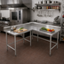 Thumbnail image #2 for Advance Tabco KTMS-305 L-Shaped Stainless Steel Corner Work Table, 60 x 60 Inches, 30-Inch Working Depth, 14-Gauge 304 Top, 5-Inch Backsplash