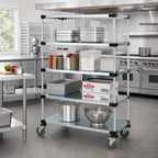 Thumbnail image #2 for Quantum M2460SG46 60"W x 24"D x 69"H Mobile Shelving Cart with 4 Solid Galvanized Steel Shelves, 5" Casters, and 2 Brakes