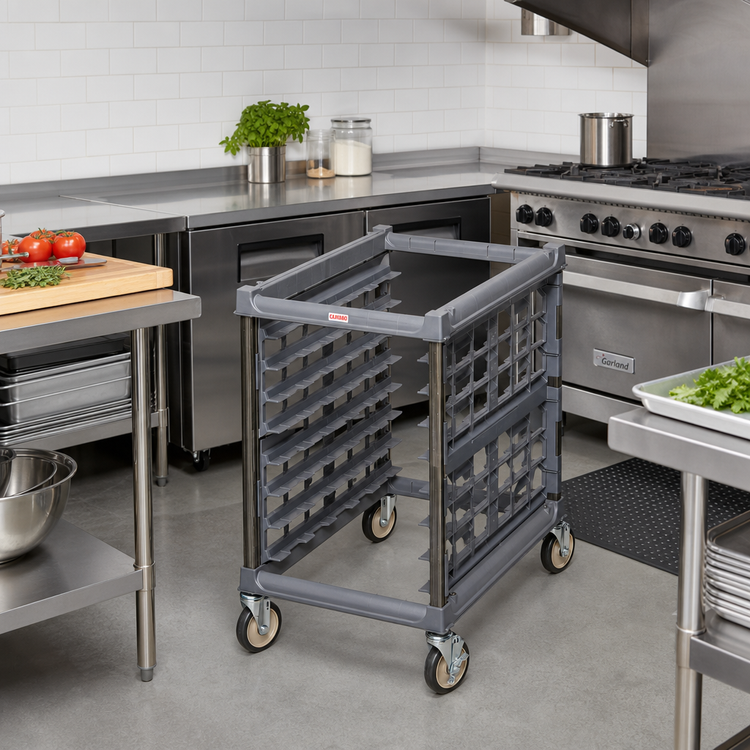 Product image #3 for Cambro Ultimate Undercounter Mobile Sheet Pan Rack, 8 Full-Size or 16 Half-Size Capacity, 3-Inch Rail Spacing
