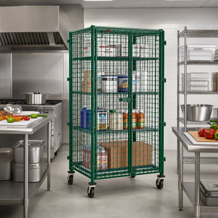 Product image #2 for EagleGard Mobile Open-Wire Security Cage with 2 Doors and Casters, 39-1/4 x 27-1/4 x 69 Inches