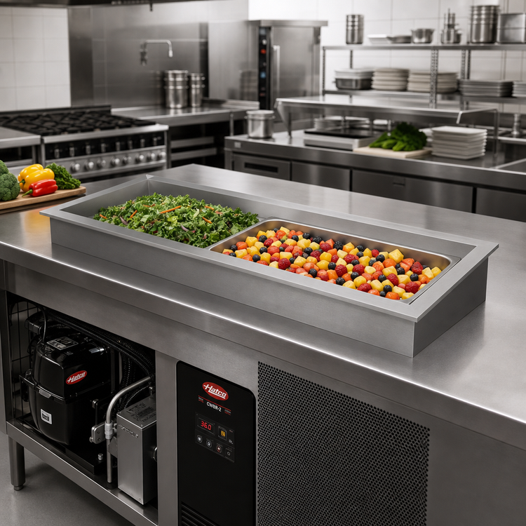 Product image #2 for Hatco CWBR-2 Drop-In Top-Mount Refrigerated Cold Well, Remote Refrigeration, 2 Full-Size Pans