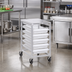 Thumbnail image #2 for Channel Manufacturing Aluminum 6-Level Poly Box Rack Cart with 5-Inch Swivel Casters, 20.5 x 26 x 38 Inches