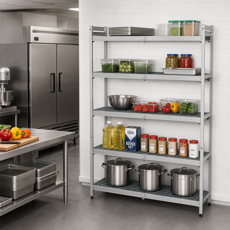 Product image #2 for Fermostock 5-Tier Corner Expansion Polymer Shelving Unit Kit, 83 Inch H x 64 Inch W x 14 Inch D