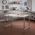 Thumbnail image #2 for Eagle Group 72-Inch x 24-Inch Poly Top Boning Table with Stainless Steel Tubular Base and 4-Inch Backsplash