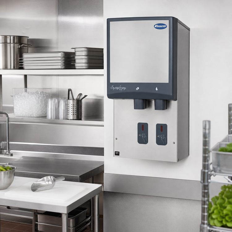Product image #2 for Follett Symphony Plus 12HI414A-S0-00 Wall Mount Ice and Water Dispenser with Integral Air-Cooled Icemaker