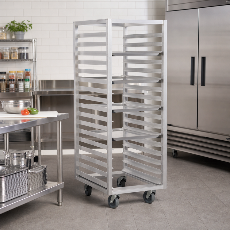 Product image #2 for Panco Aluminum Roll-In Refrigerator Rack, 64 Inch High, 12 Universal Angle Slides