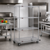 Thumbnail image #2 for Eagle Group 4-Tier Chrome Wire Shelving Dolly Truck with 36 x 21 Inch Shelves