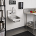 Thumbnail image #2 for Serv-Ware Wall-Mounted Stainless Steel Hand Sink with 9 x 9 x 4 Bowl and Faucet