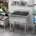 Thumbnail image #2 for Sapphire Budget 2-Compartment Stainless Steel Commercial Sink with Legs, 39 Inches Wide