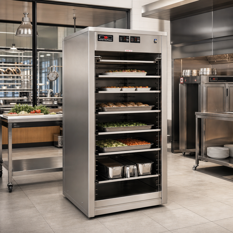 Product image #2 for Carter-Hoffmann DF2620-5 1/2 Size Doorless Pass-Through Heated Holding Cabinet with 5 Heated Shelves