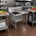 Thumbnail image #2 for John Boos B Series 1-Compartment Stainless Steel Sink with Right Drainboard, 18 x 24 x 14 in Bowl, 10 in Backsplash