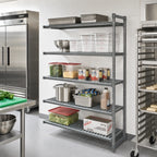 Thumbnail image #2 for Cambro Camshelving® Basics Plus CBA243684V5580 Vented 5-Tier Add-On Composite Shelving Unit, 36"W x 24"D x 84"H, Brushed Graphite