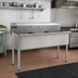 Thumbnail image #2 for Three-Compartment Utility Sink with Legs, 73-3/8 Inch W x 28 Inch D, 16 Gauge 430 Stainless Steel, No Drainboards