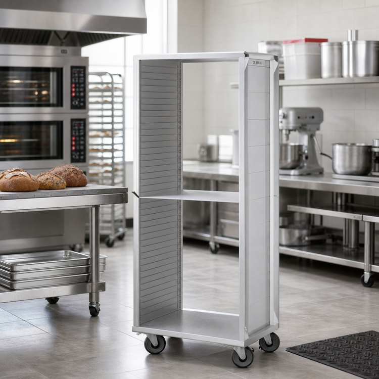 Product image #2 for Dinex DXP822S Closed-Side Side-Load Aluminum Sheet Pan Rack, 22-Pan Capacity